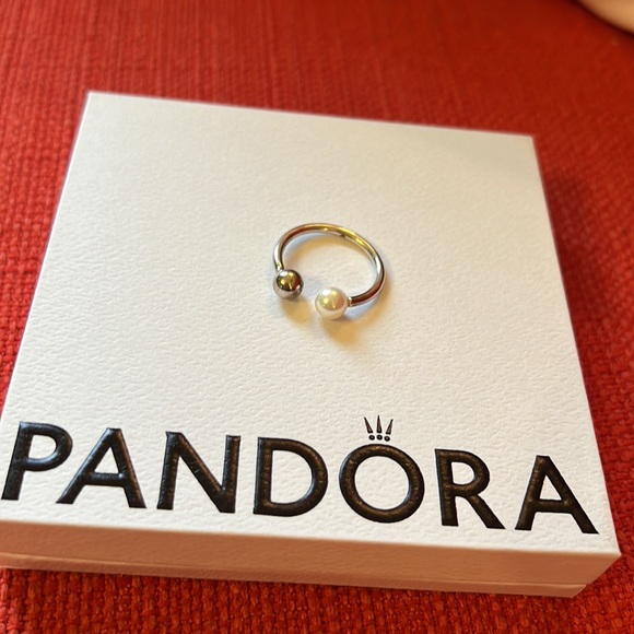 Pandora Jewelry - Pandora Open White Freshwater Pearl Ring